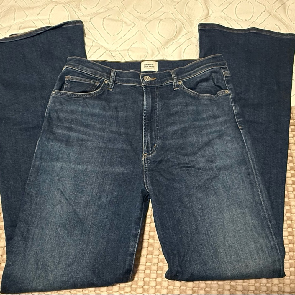 Citizens Of Humanity Dark Blue High Rise Boot Cut Jeans Lilah